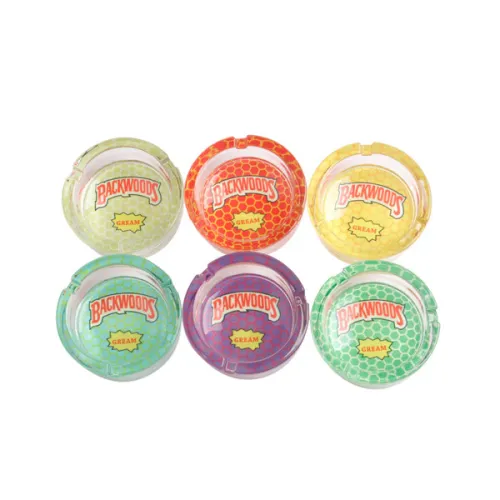 Backwoods Round Glass Ashtray 85mm 6PCS