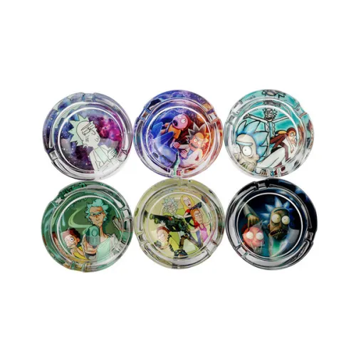 Rick and Morty Round Glass Ashtray 6PCS