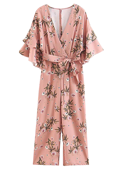blush jumpsuit with sleeves