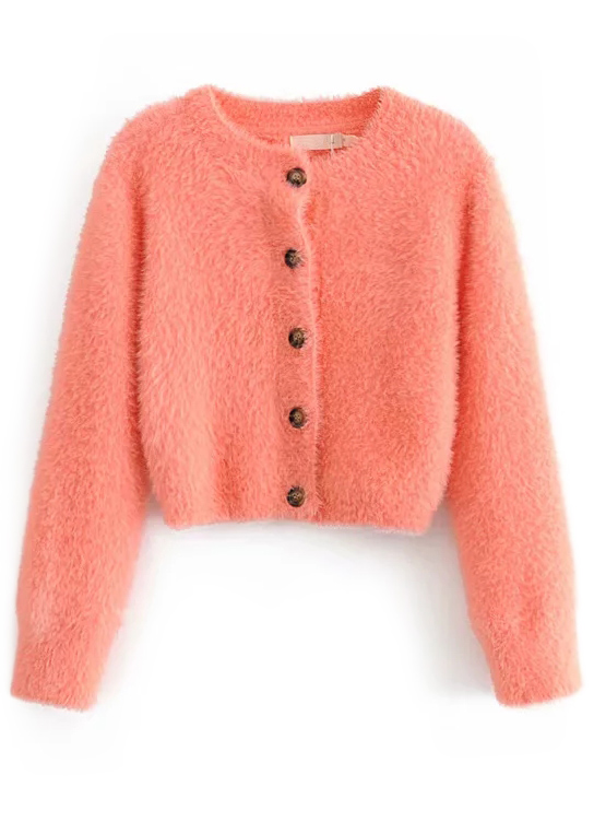 coral cardigan