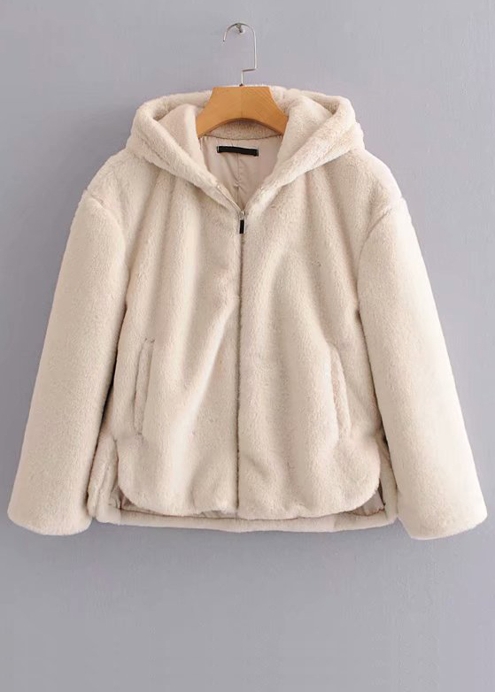faux shearling jacket with hood