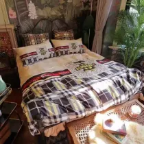 バーバリー 寝具 BURBERRY 2021春夏新作 洋式 布団カバー ベッドシート 枕カバー 4点セット bur210302p14-5