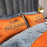 エルメス 寝具 HERMES 2021新作 洋式 布団カバー ベッドシート 枕カバー 4点セット he211029p14-1