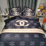 シャネル 寝具 CHANEL 2021新作 洋式 布団カバー ベッドシート 枕カバー 4点セット ch211029p14-4