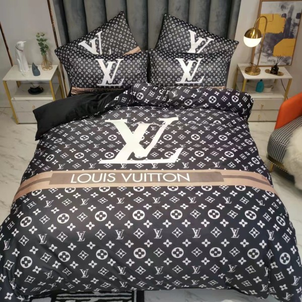 ルイヴィトン 寝具 LOUIS VUITTON 2021新作 洋式 布団カバー ベッドシート 枕カバー 4点セット lv211029p14-3