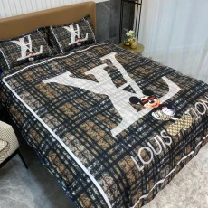 ルイヴィトン 寝具 LOUIS VUITTON 2021新作 洋式 布団カバー ベッドシート 枕カバー 4点セット lv211214p88