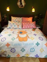 ルイヴィトン 寝具 LOUIS VUITTON 2022新作 洋式 布団カバー ベッドシート 枕カバー 4点セット lv220216p17-1