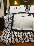 ディオール 寝具 DIOR 2022新作 洋式 布団カバー ベッドシート 枕カバー 4点セット dr220216p17-3