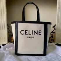 セリーヌバッグ CELINE2022新しいキャンバスとレザーのショッピングバッグ