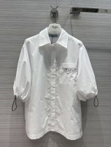 プラダ服 PRADA2022春夏新ランタンスリーブホワイトシャツ