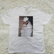 シュプリーム服 Supreme2022新作リー・バウリーアーティスト共同ピエロ抱擁子猫プリント半袖Tシャツ