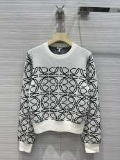 ロエベ服 LOEWE2022初秋の新しい黒と白のコントラストのロゴのセーター