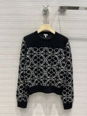 ロエベ服 LOEWE2022初秋の新しい黒と白のコントラストのロゴのセーター