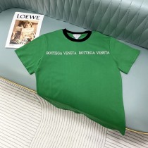 ボッテガヴェネタ服 BOTTEGA VENETA2022春夏レタープリントスレッドカラーブロックレザーTシャツ