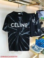 セリーヌ服 CELINE2022新作クラシックレタープリントトレンディなメンズとレディースの同じチェストレタープリントクラシック半袖スーツ