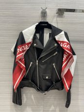 バレンシアガ服 BALENCIAGA2022新しいジャケットシルクスカーフオートバイレザージャケット