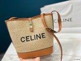 セリーヌバッグ CELINE2022新しいわら織りバケットバッグ