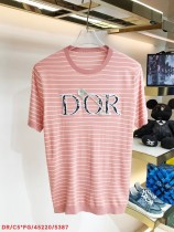ディオール服 DIOR2022夏の新作ストライプラウンドネック半袖Tシャツ