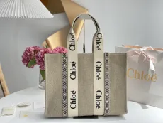 クロエバッグ CHLOE2022春夏新作ウッディリンジ刺繍トートバッグ