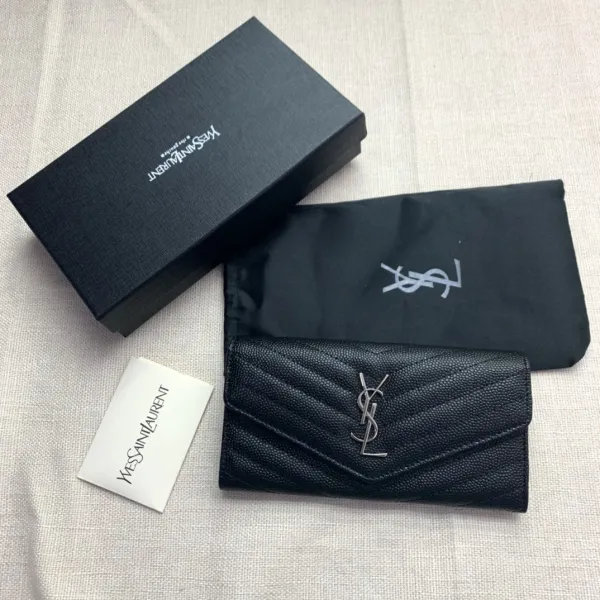 サンローラン財布 Saint Laurent 2022新作 二つ折り長財布 358093