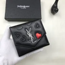 サンローラン財布 Saint Laurent 2022年新作 ハート刺繍 三つ折り財布 414402