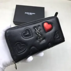 サンローラン財布 Saint Laurent 2022年新作 ラブハート刺繍 ファスナー長財布 403989