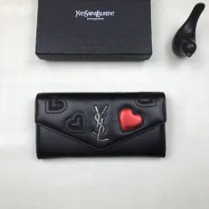 サンローラン財布 Saint Laurent 2022年新作 刺繍ハート 二つ折り長財布 403988