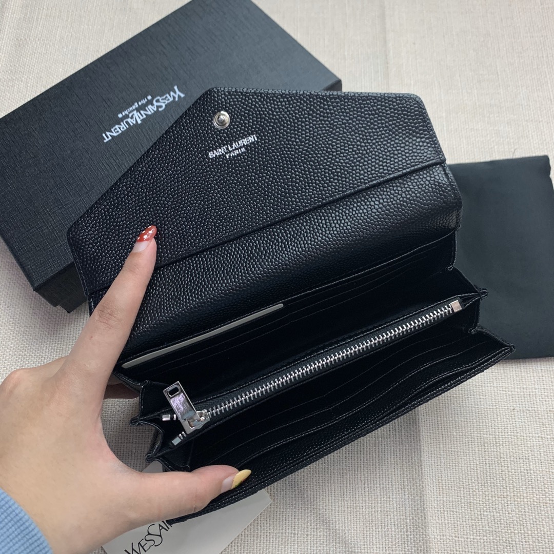 サンローラン財布 Saint Laurent 2022新作 二つ折り長財布 358093