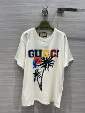 グッチ服 GUCCI2022新作 夕焼け残光椰子の木プリントTシャツ