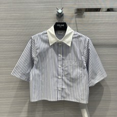 セリーヌ服 CELINE2022初秋の新作ノスタルジックなレトロスタイルストライプシャツ
