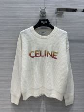 セリーヌ服 CELINE 2022年初秋新作 グラデーションカラー ロゴ刺繍 スパンコール レターカシミヤセーター