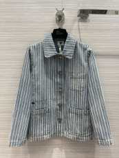 ディオール服 DIOR2022初秋の新作縦縞デニムジャケットコート
