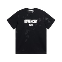 ジバンシィ服 GIVENCHY2022新作 レタープリント ビッグホール ラウンドネック 半袖Tシャツ