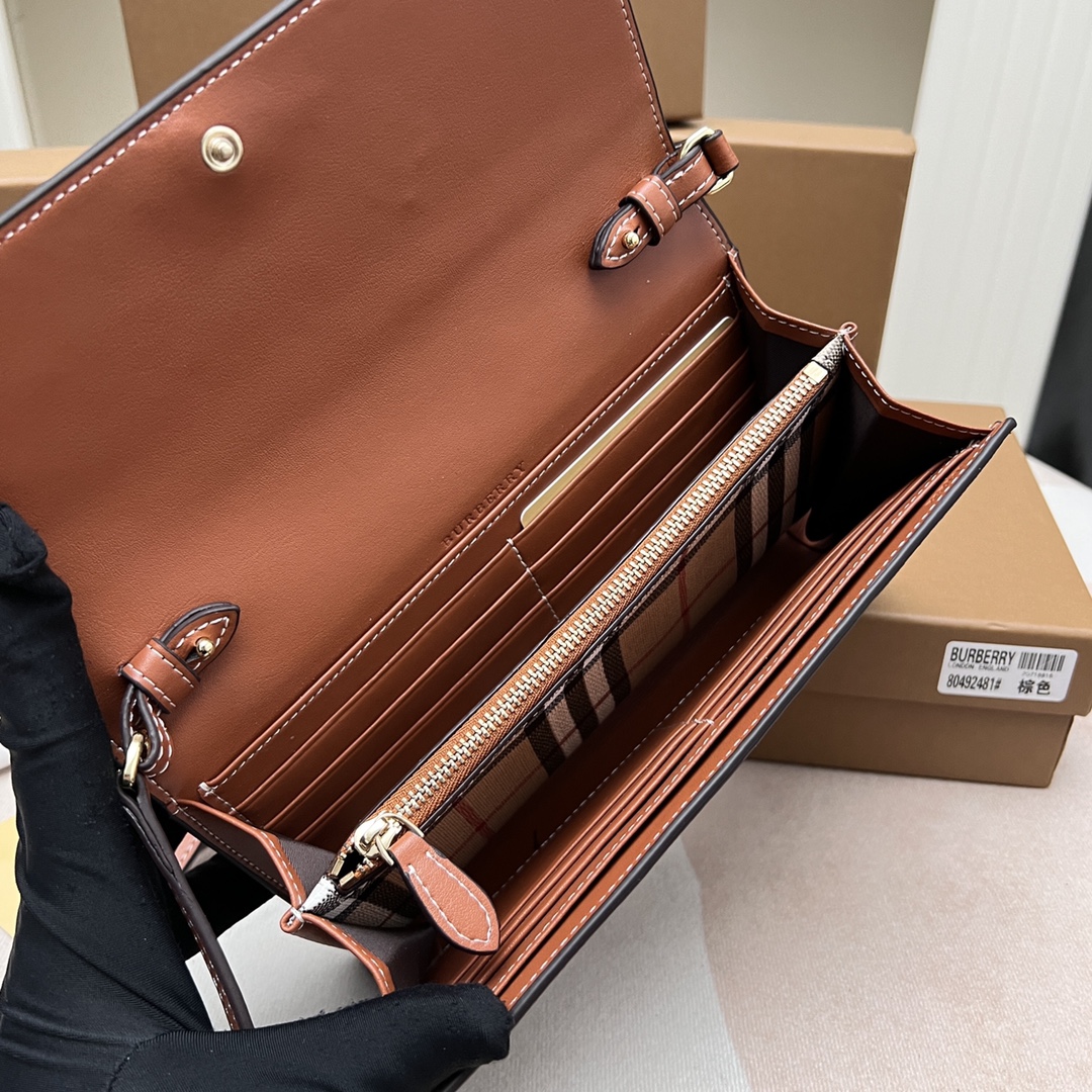バーバリー財布 BURBERRY2022新作 ヴィンテージチェック＆レザーウォレット