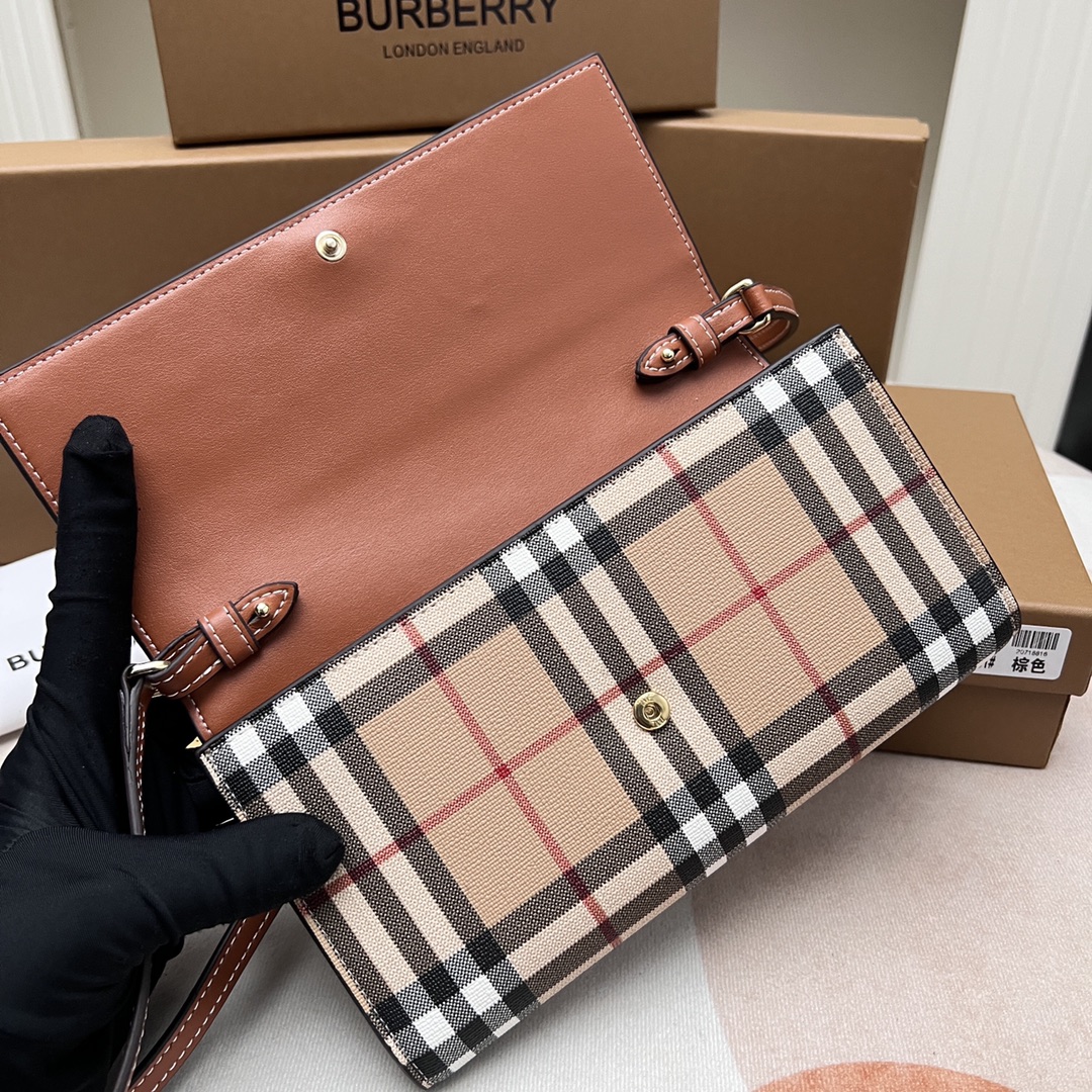 バーバリー財布 BURBERRY2022新作 ヴィンテージチェック＆レザーウォレット