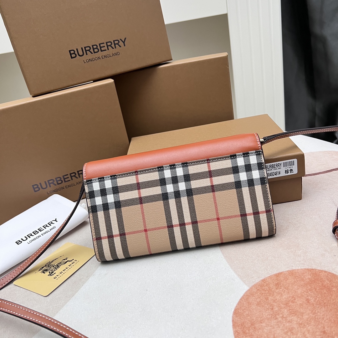 バーバリー財布 BURBERRY2022新作 ヴィンテージチェック＆レザーウォレット