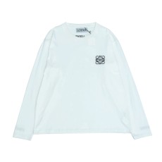 ロエベ服 LOEWE2022新作 レターロゴ刺繍 ロングスリーブTシャツ