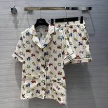 ディオール服 DIOR2022新作「十二星座」シリーズのパジャマ風半袖スーツ
