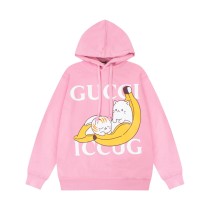 グッチ服 GUCCI x Bananya2022 新作 ロゴ バナナ 子猫 カートゥーン プリント フード付きセーター