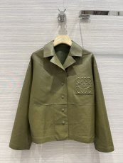 ロエベ服 LOEWE2022初秋の新作パジャマ風シャツカラーレザージャケット