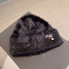 ミュウミュウ帽子 Miu Miu2022秋冬新作ラビットファー防寒帽子