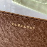 バーバリー財布BURBERRY 2022年新作 チェック柄＆グレインレザー ジッパーバッグ