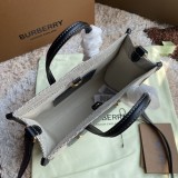 バーバリーバッグBURBERRY 2022新作 2色キャンバス＆レザー レザートートバッグ