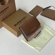 バーバリー財布BURBERRY 2022新作 チェック柄＆レザー ウォレット