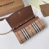 バーバリーバッグBURBERRY 2022新作 チェック柄＆レザー ウォレット