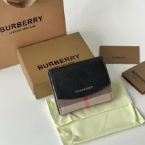 バーバリー財布BURBERRY 2022新作 チェック柄＆レザー ウォレット