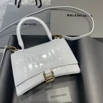 バレンシアガバッグBALENCIAGA 2022新作 クロコダイル ホワイト with ゴールドバックル 砂時計バッグ
