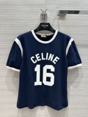 セリーヌ服CELINE 2022年新作 コントラストカラースリーブ ショートTシャツ