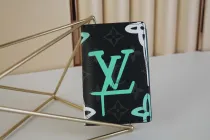 ルイヴィトン財布LOUIS VUITTON 2023新作 M81817 シルクスクリーン ブルー ポケットウォレット