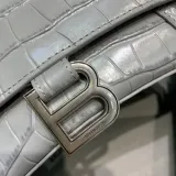 バーバリーバッグBURBERRY 2023新作 スモール クロコダイル ダークグレー アワーグラス バッグ